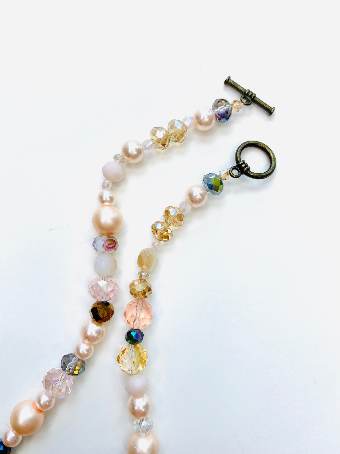 Neutral Tones Pearl & Sparkle Handmade Necklace