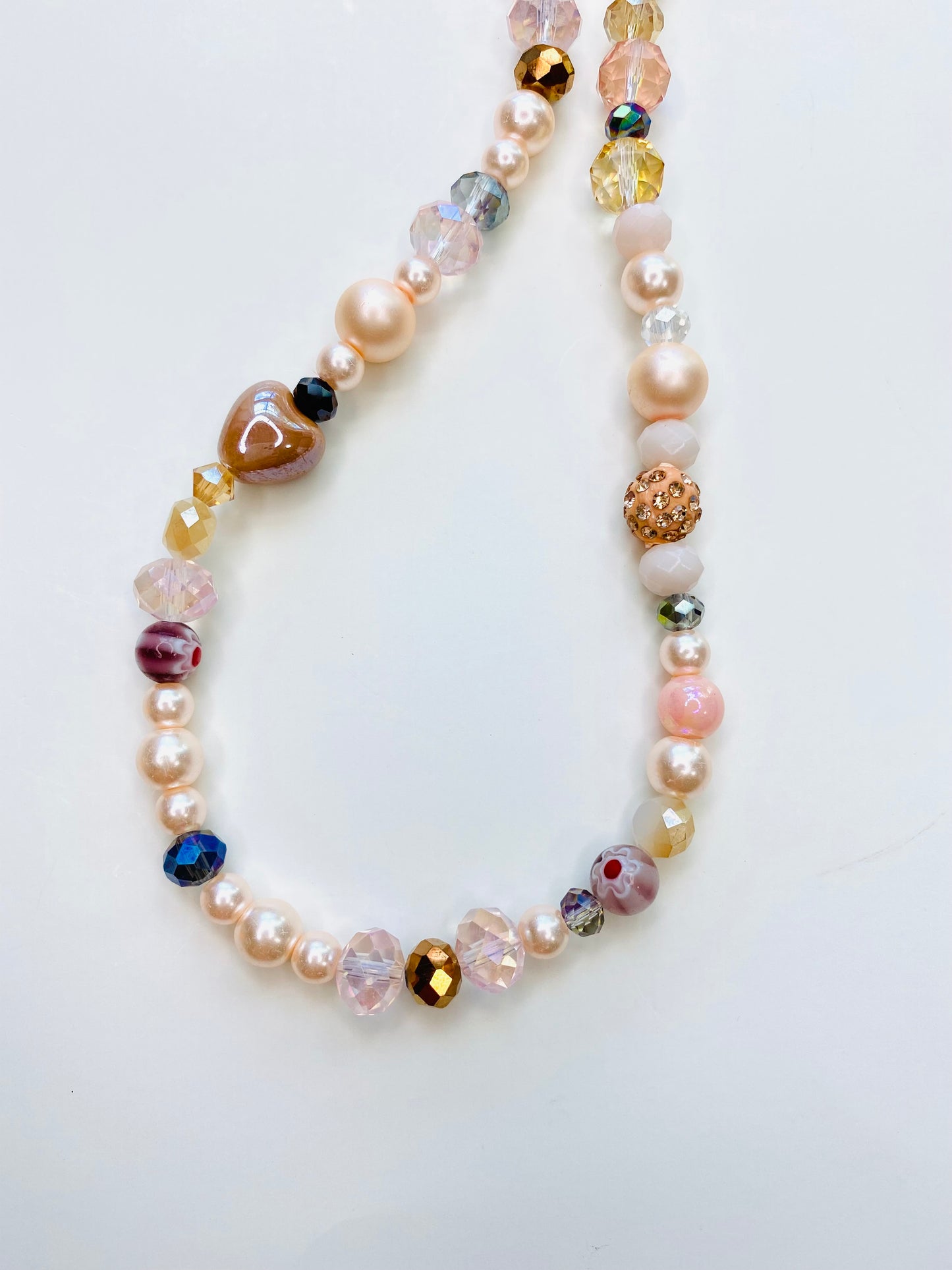 Neutral Tones Pearl & Sparkle Handmade Necklace