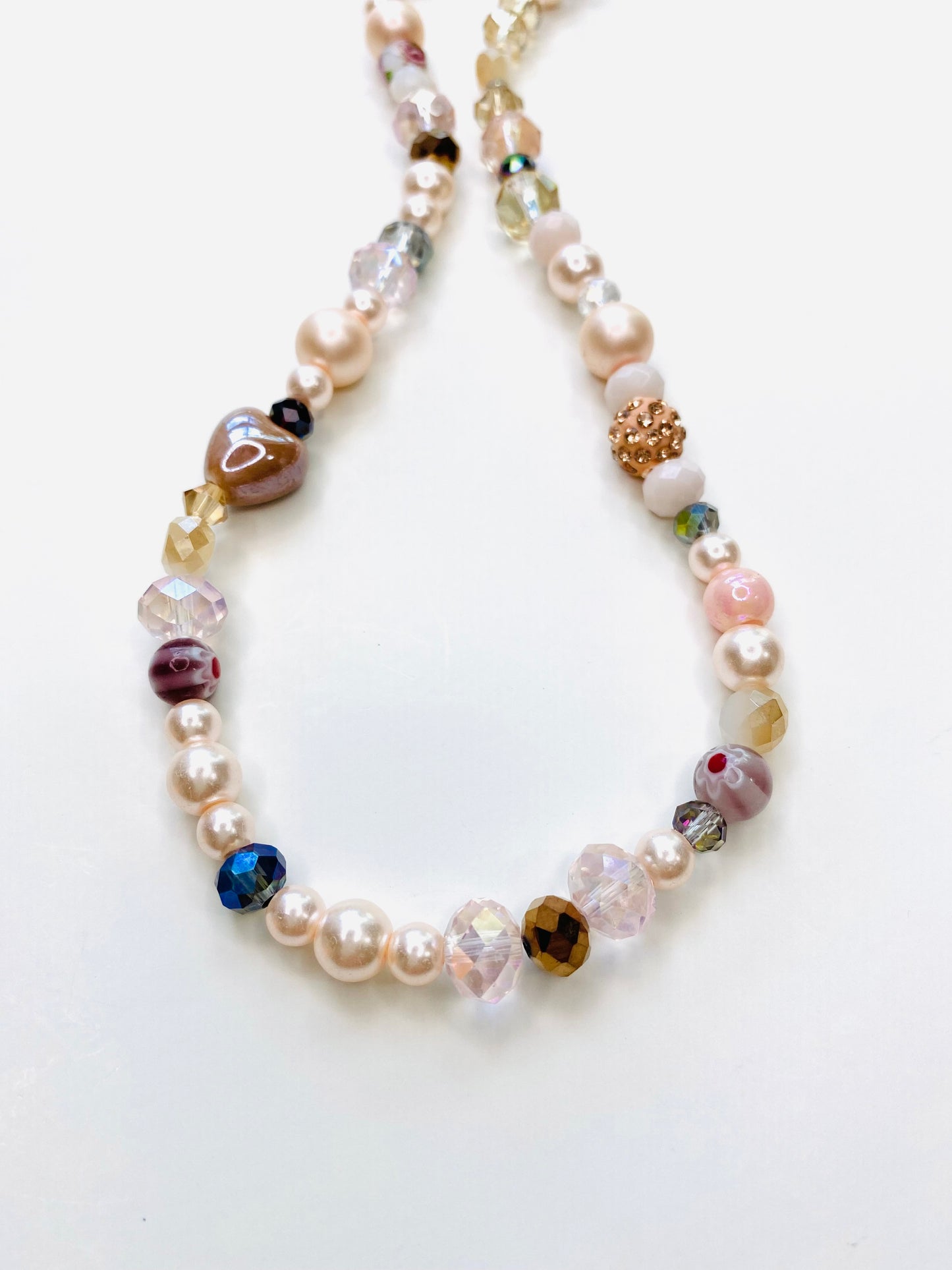 Neutral Tones Pearl & Sparkle Handmade Necklace