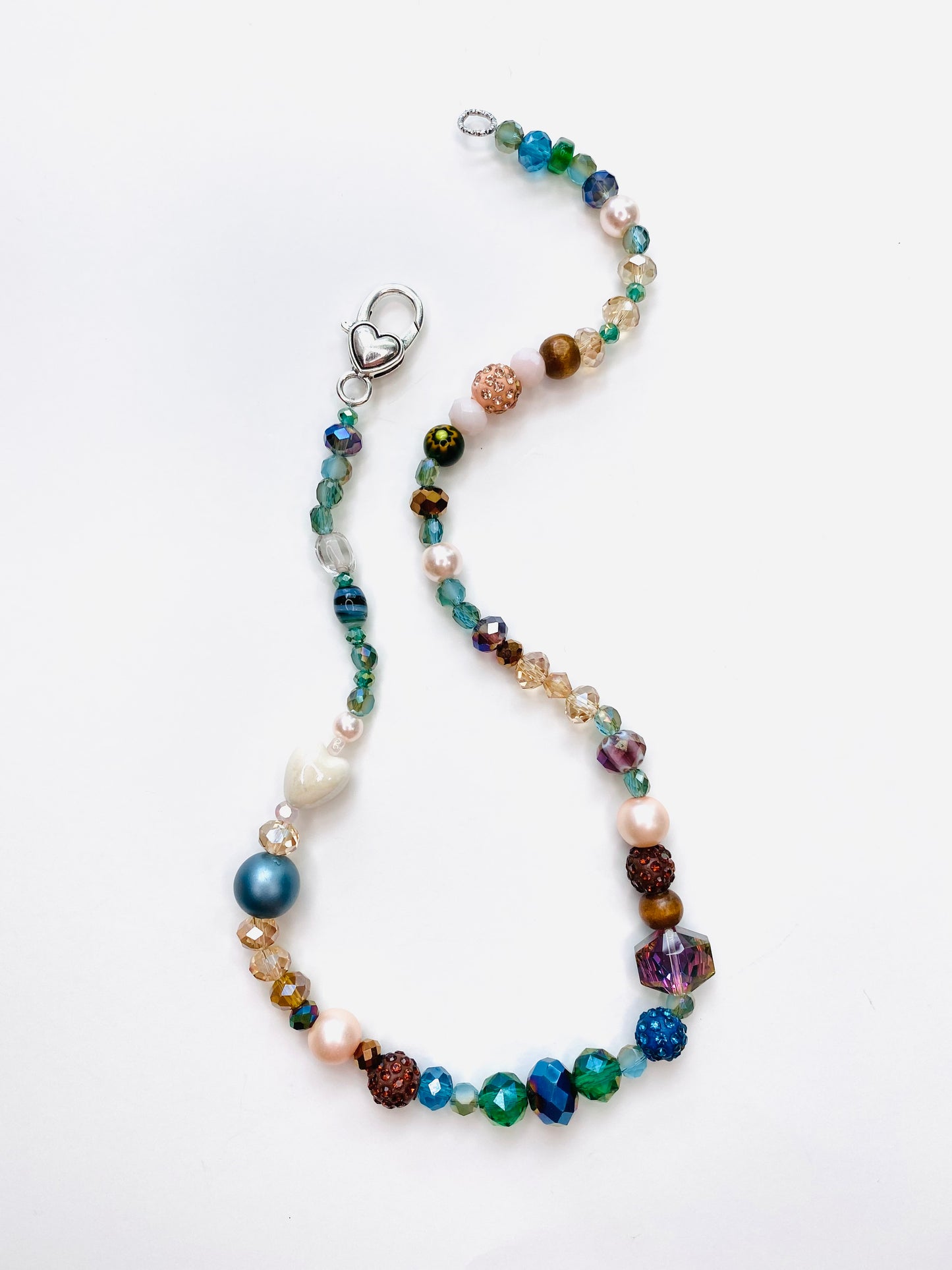 Warm Neutral Tones Sparkle Handmade Necklace