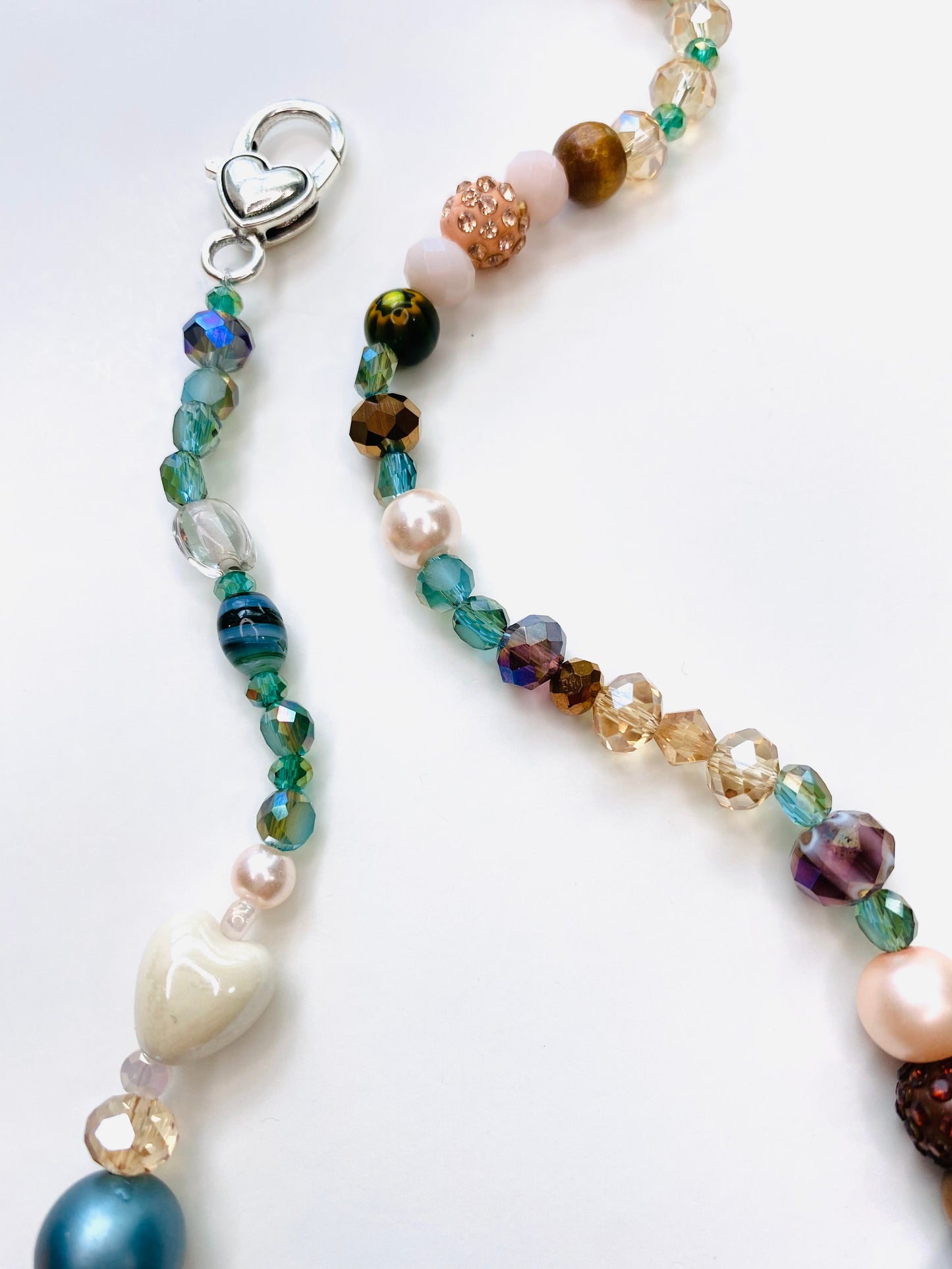 Warm Neutral Tones Sparkle Handmade Necklace