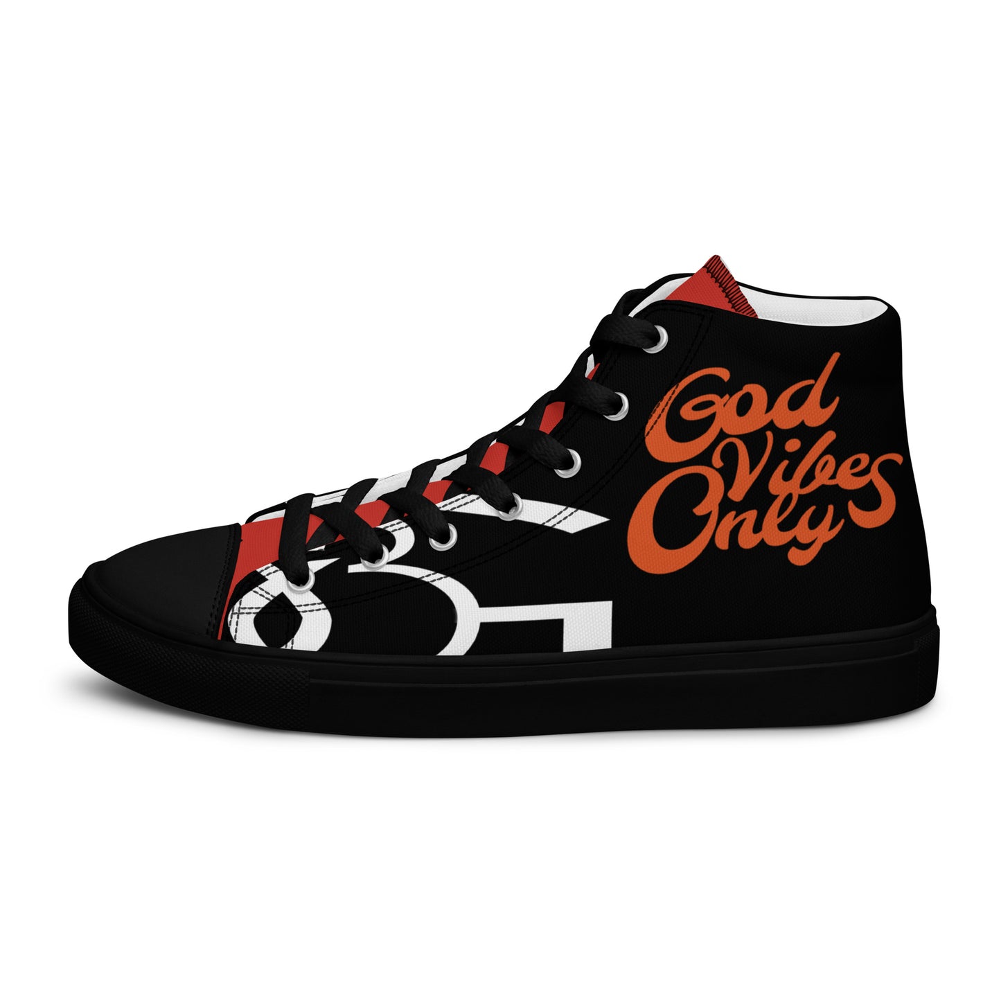 God Vibes Only Men’s high top canvas shoes