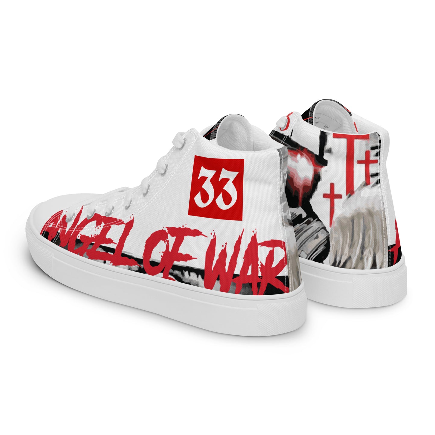 Angel of War Men’s high top canvas shoes