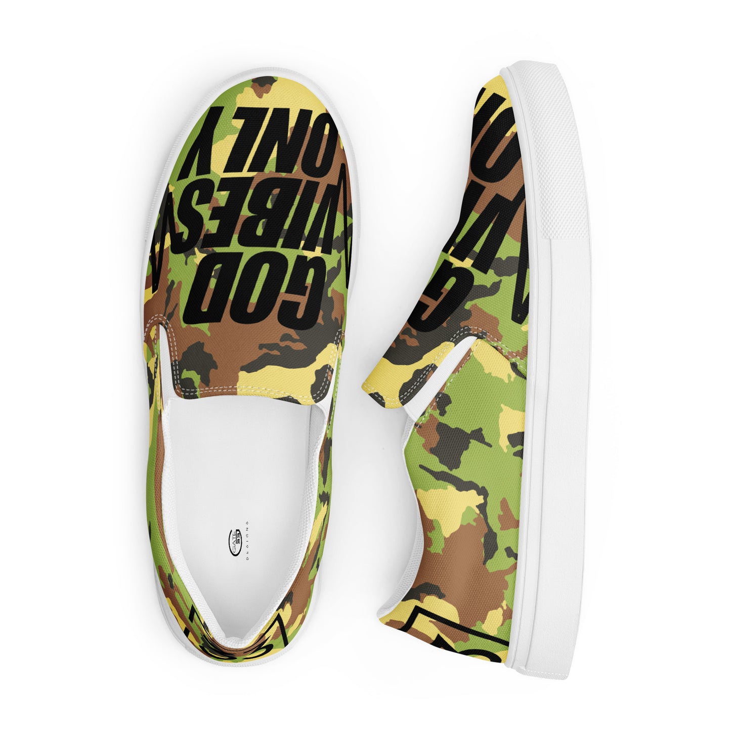 God Vibes Only Men’s slip-on canvas shoes