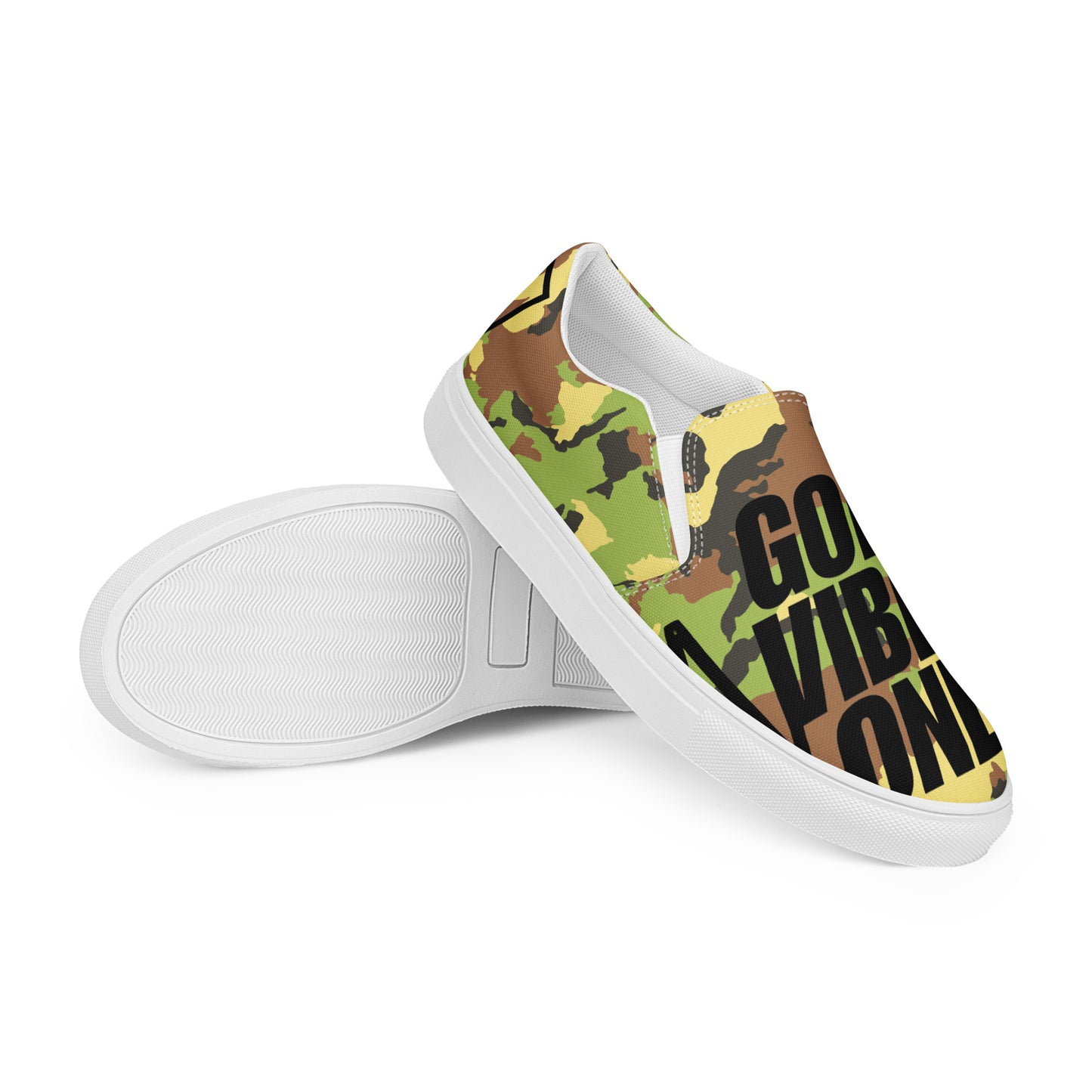 God Vibes Only Men’s slip-on canvas shoes